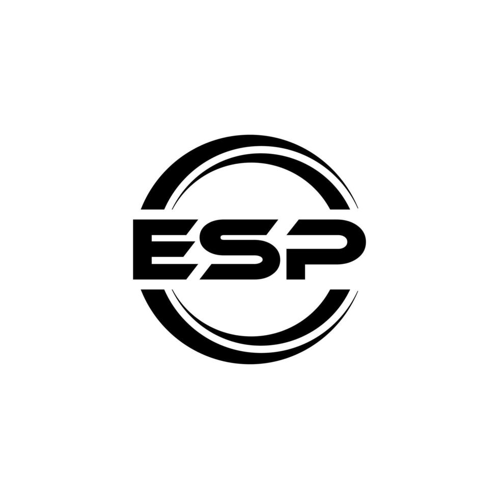 esp brev logotyp design i illustration. vektor logotyp, kalligrafi mönster för logotyp, affisch, inbjudan, etc.