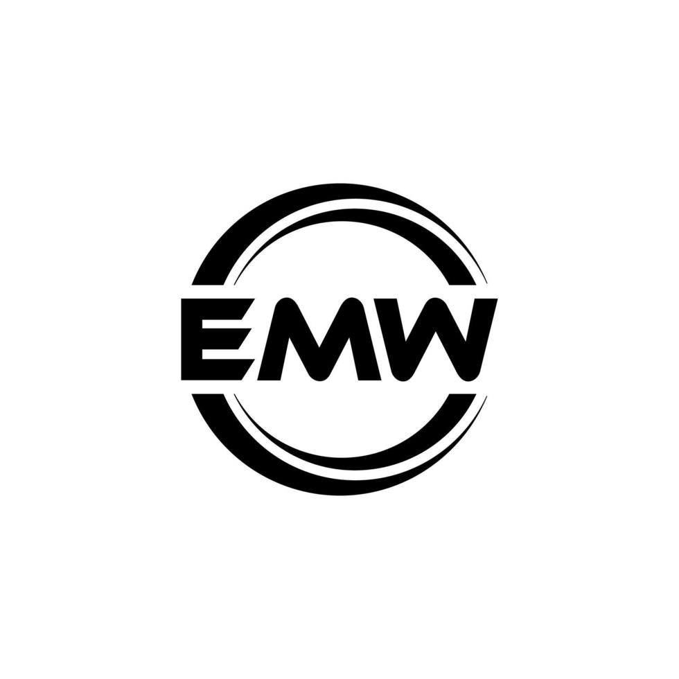 EMW-Brief-Logo-Design in Abbildung. Vektorlogo, Kalligrafie-Designs für Logo, Poster, Einladung usw. vektor