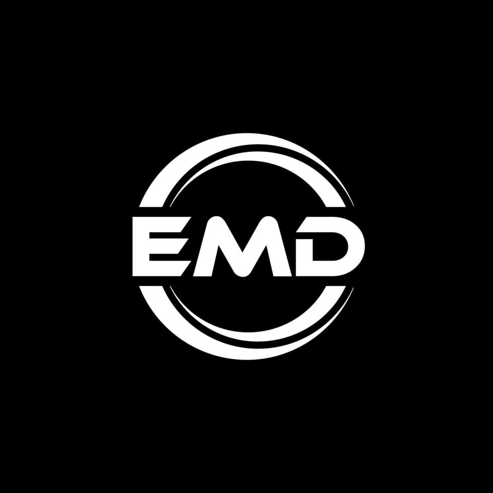 emd brev logotyp design i illustration. vektor logotyp, kalligrafi mönster för logotyp, affisch, inbjudan, etc.