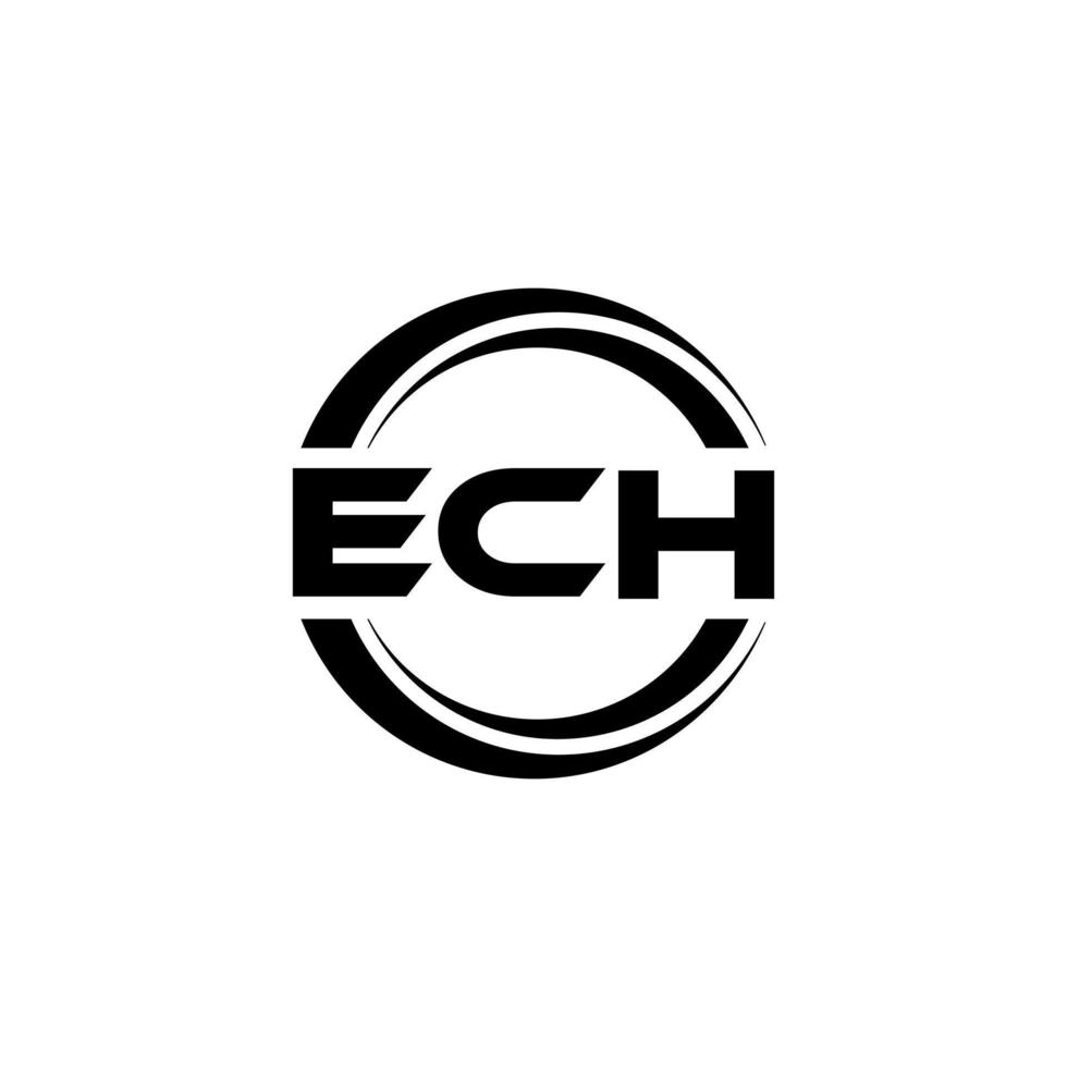 ech brev logotyp design i illustration. vektor logotyp, kalligrafi mönster för logotyp, affisch, inbjudan, etc.