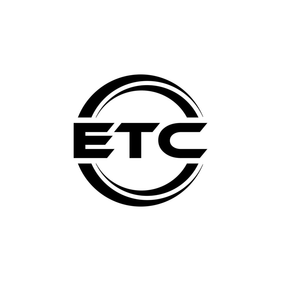 etc brev logotyp design i illustration. vektor logotyp, kalligrafi mönster för logotyp, affisch, inbjudan, etc.