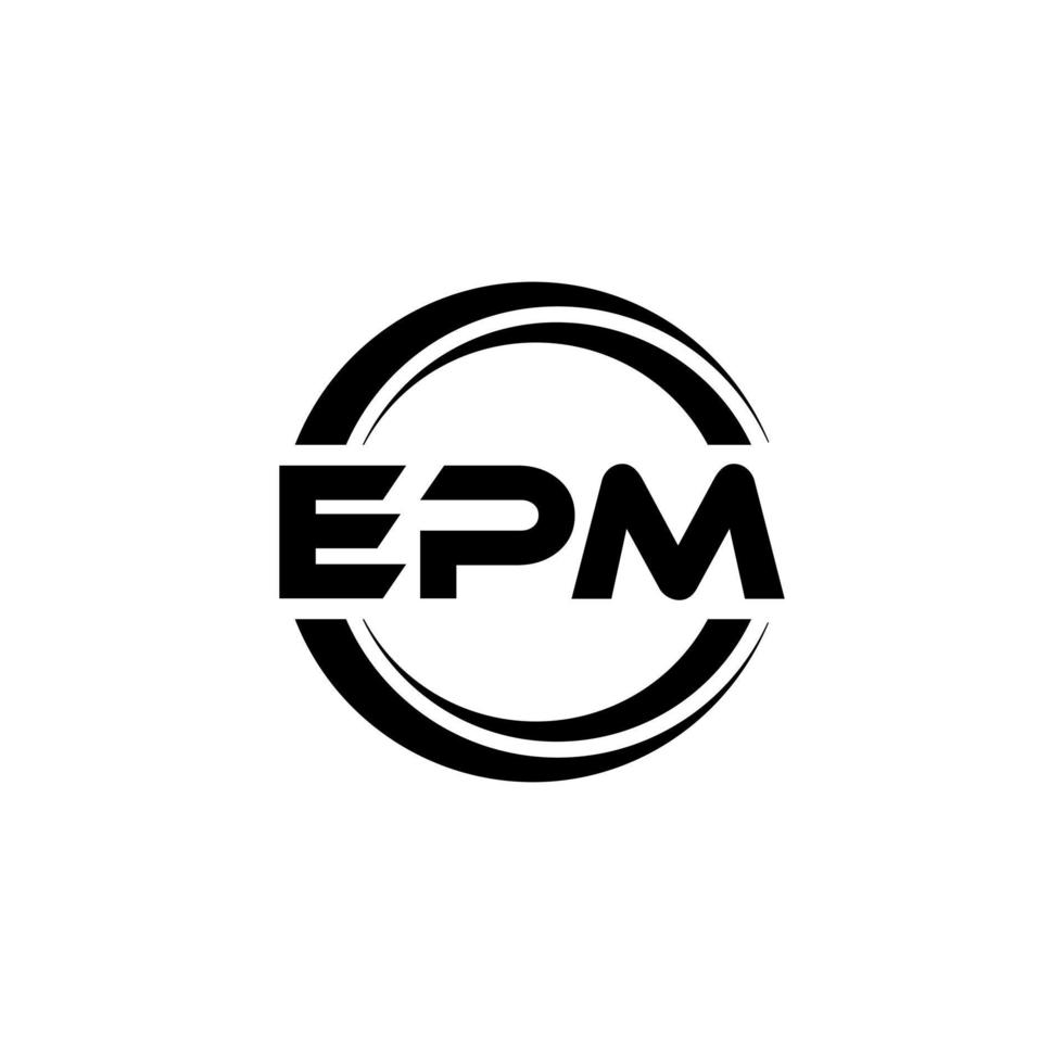 EPM-Brief-Logo-Design in Abbildung. Vektorlogo, Kalligrafie-Designs für Logo, Poster, Einladung usw. vektor