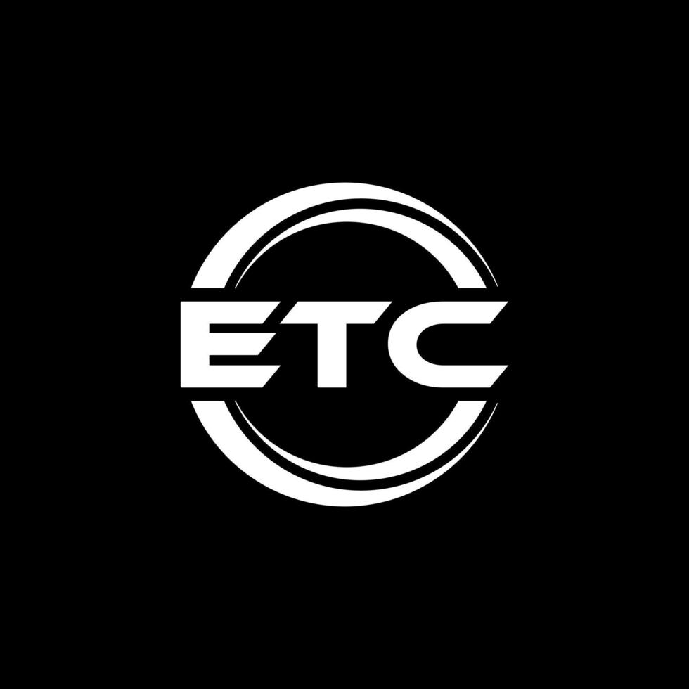 etc brev logotyp design i illustration. vektor logotyp, kalligrafi mönster för logotyp, affisch, inbjudan, etc.