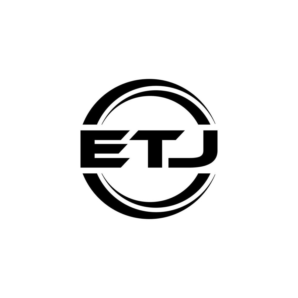 etj brev logotyp design i illustration. vektor logotyp, kalligrafi mönster för logotyp, affisch, inbjudan, etc.