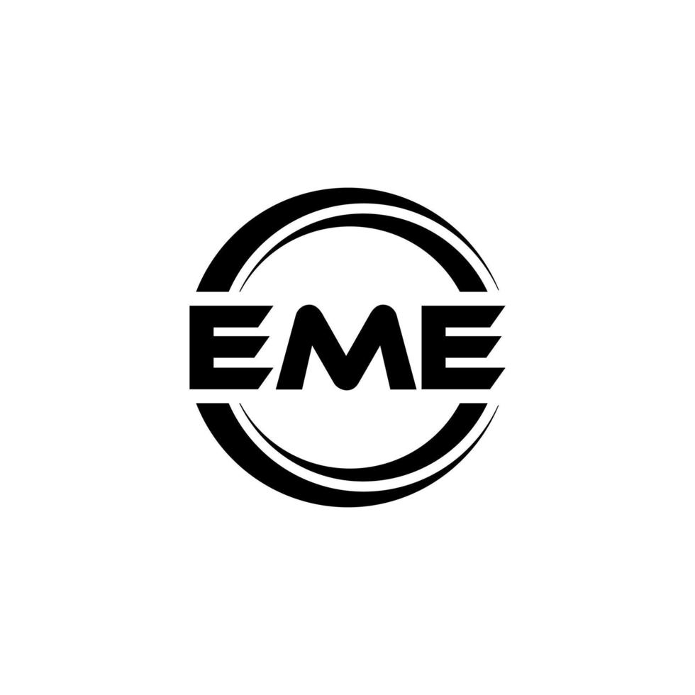 eme brev logotyp design i illustration. vektor logotyp, kalligrafi mönster för logotyp, affisch, inbjudan, etc.