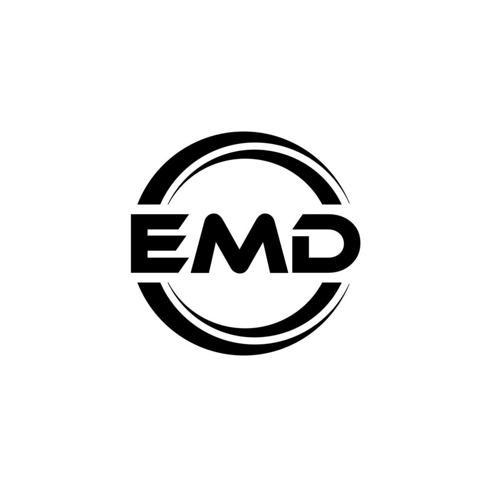 emd brev logotyp design i illustration. vektor logotyp, kalligrafi mönster för logotyp, affisch, inbjudan, etc.