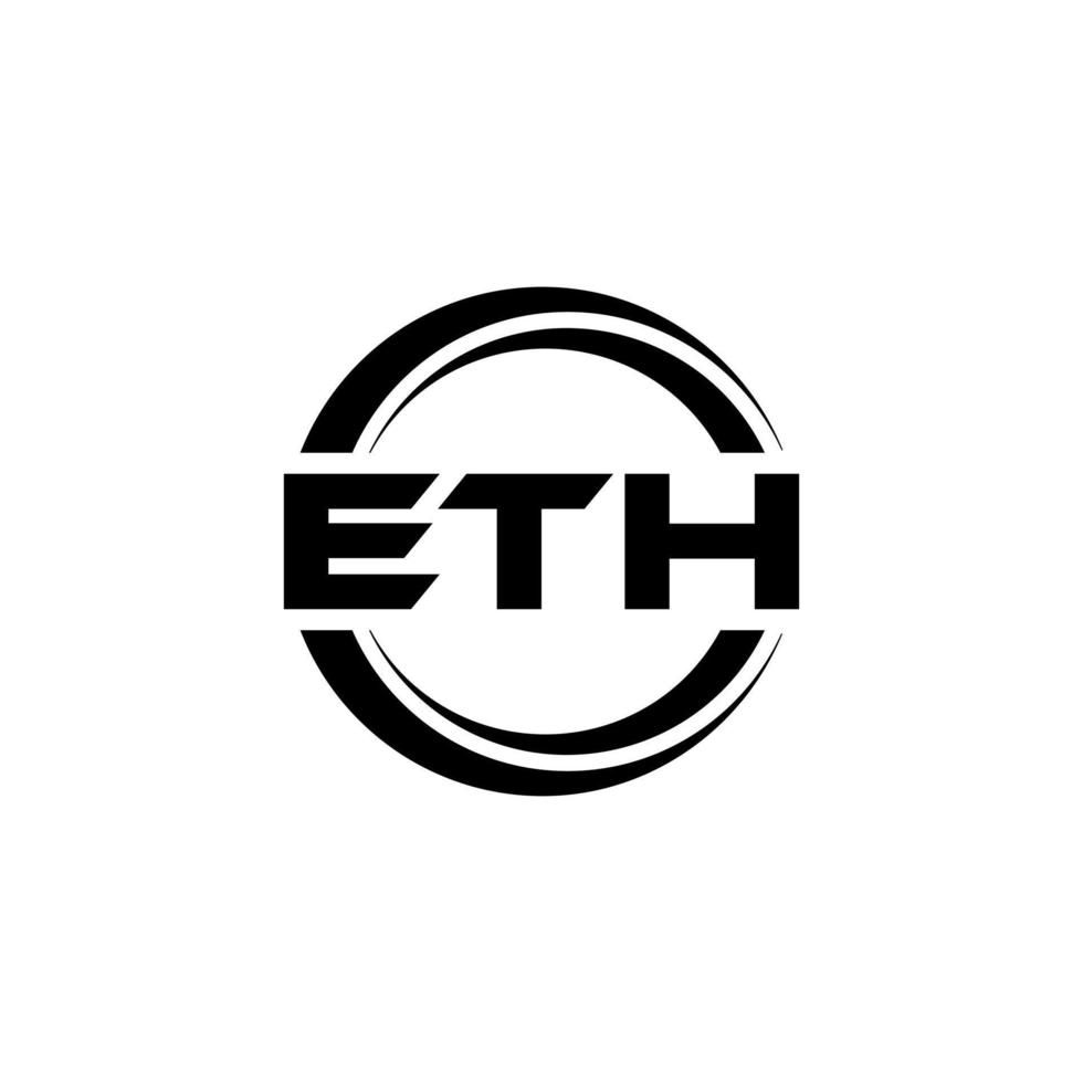 eth brev logotyp design i illustration. vektor logotyp, kalligrafi mönster för logotyp, affisch, inbjudan, etc.