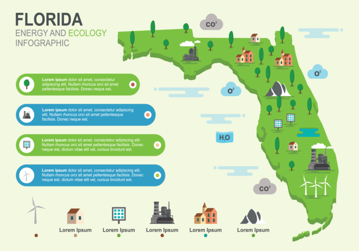 Florida karta infographic vektor