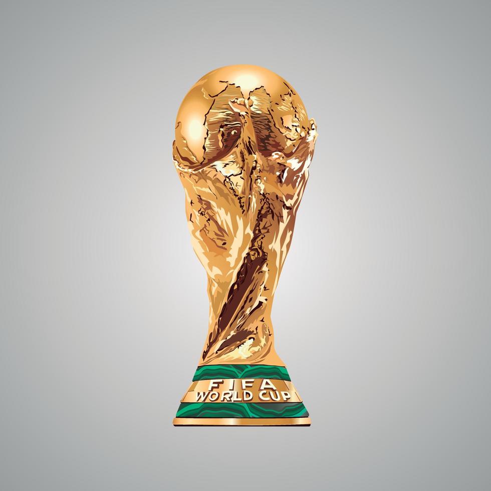 trofén fifa värld kopp logotyp världsliga mästare. trofén vektor illustration. symbol av en mästare. qatar 2022. fotboll.