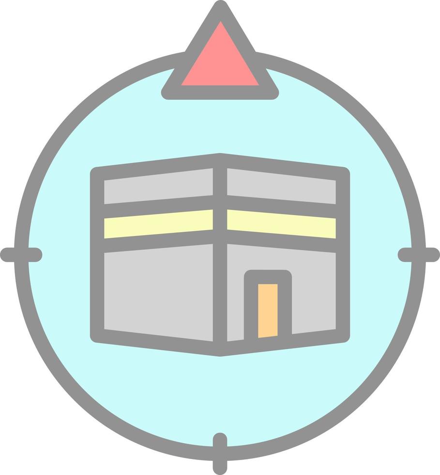 Qibla-Richtungsvektor-Icon-Design vektor