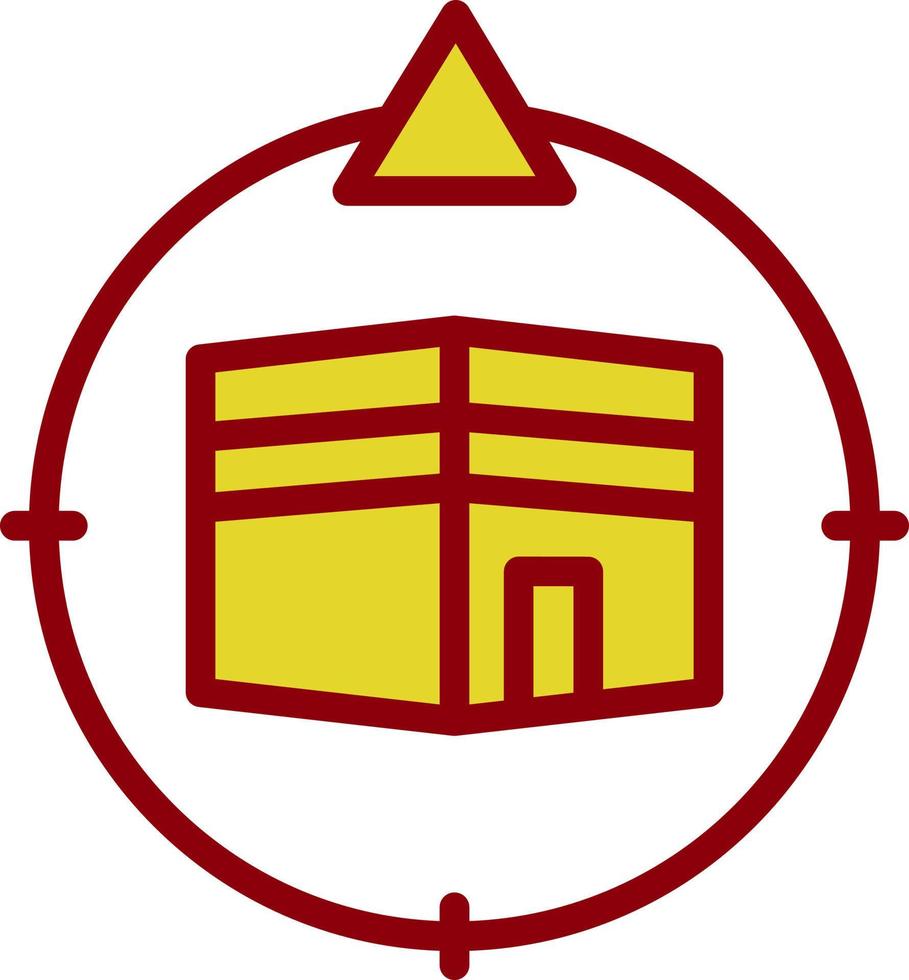 Qibla-Richtungsvektor-Icon-Design vektor