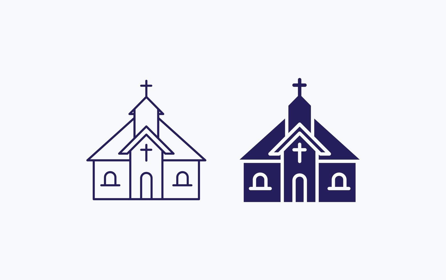 kyrka byggnad illustration ikon vektor