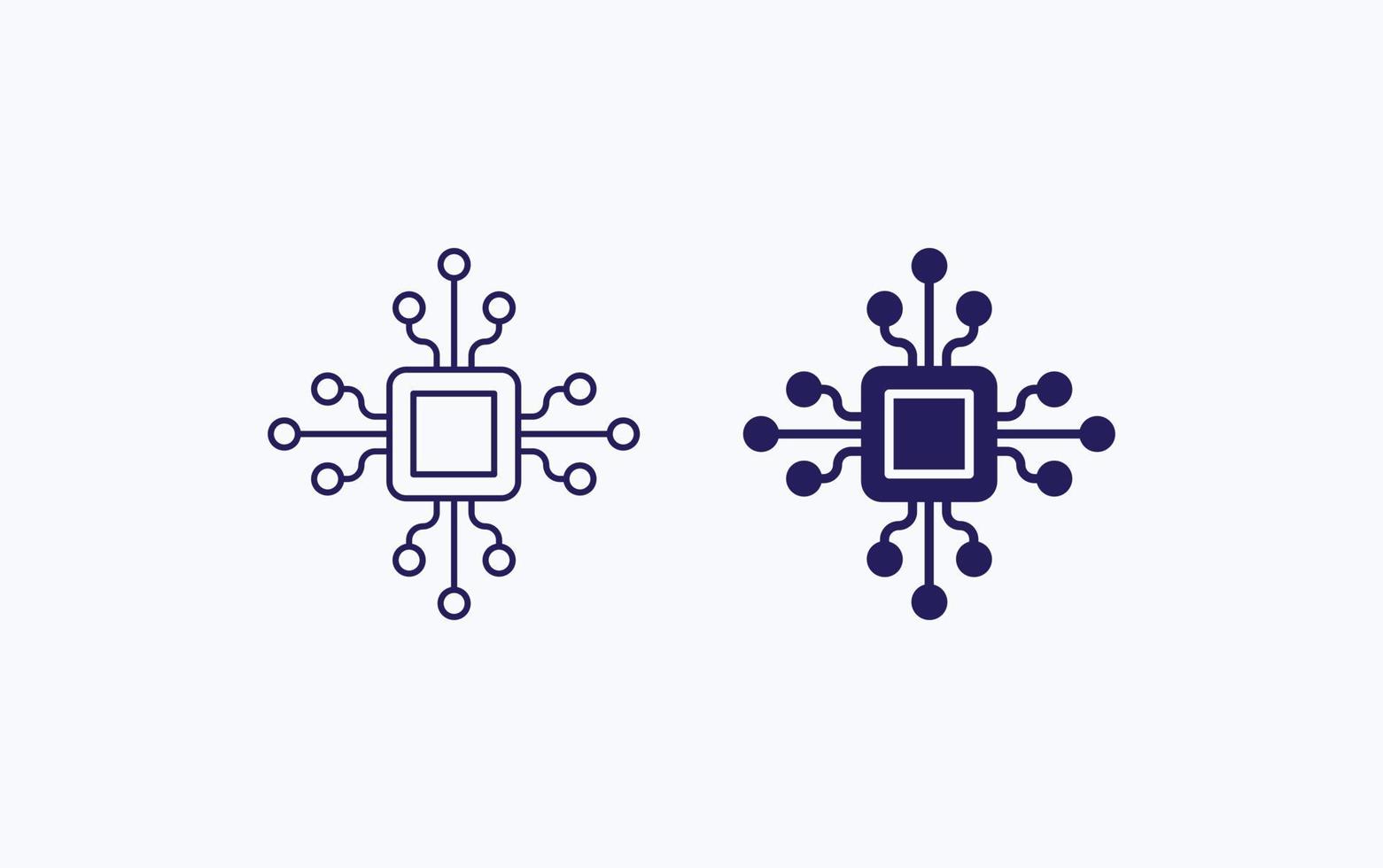 cpu chip illustration ikon vektor