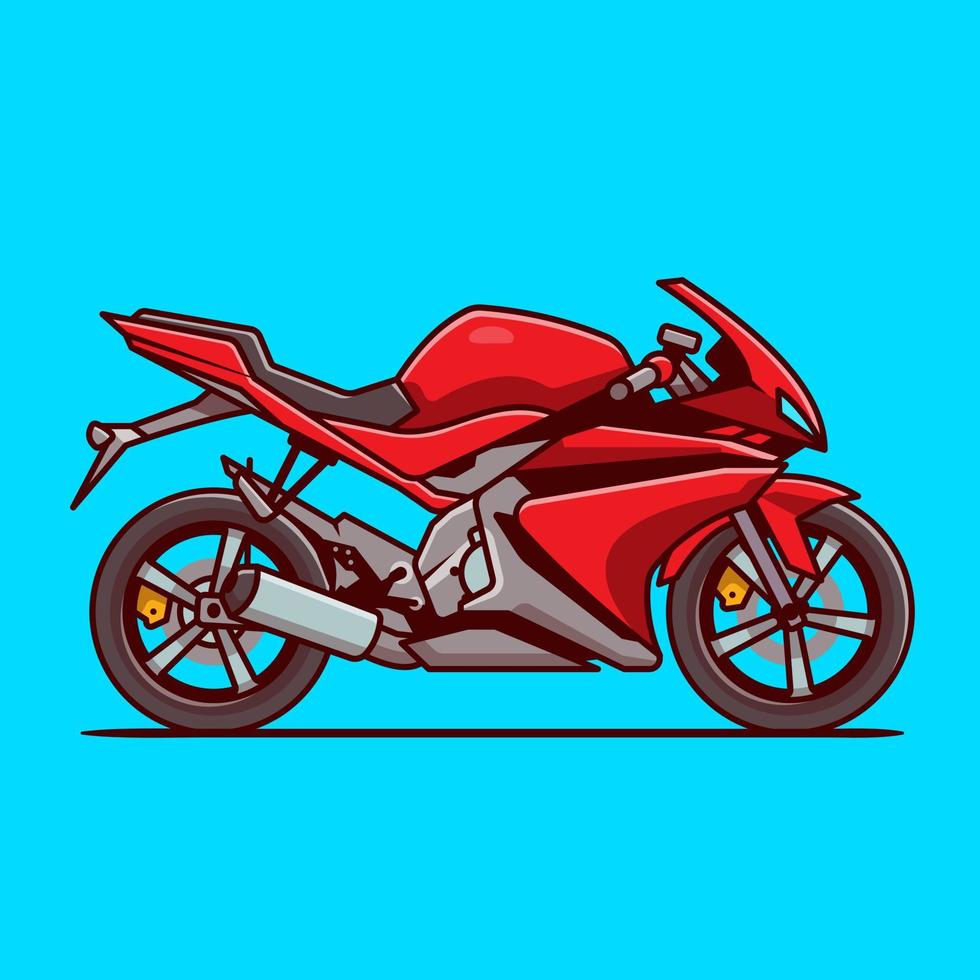 sport bike motorrad cartoon vektor symbol illustration. Motorrad-Fahrzeug-Icon-Konzept isolierter Premium-Vektor. flacher Cartoon-Stil