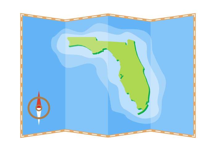 Gratis Vacker Florida Map Vector