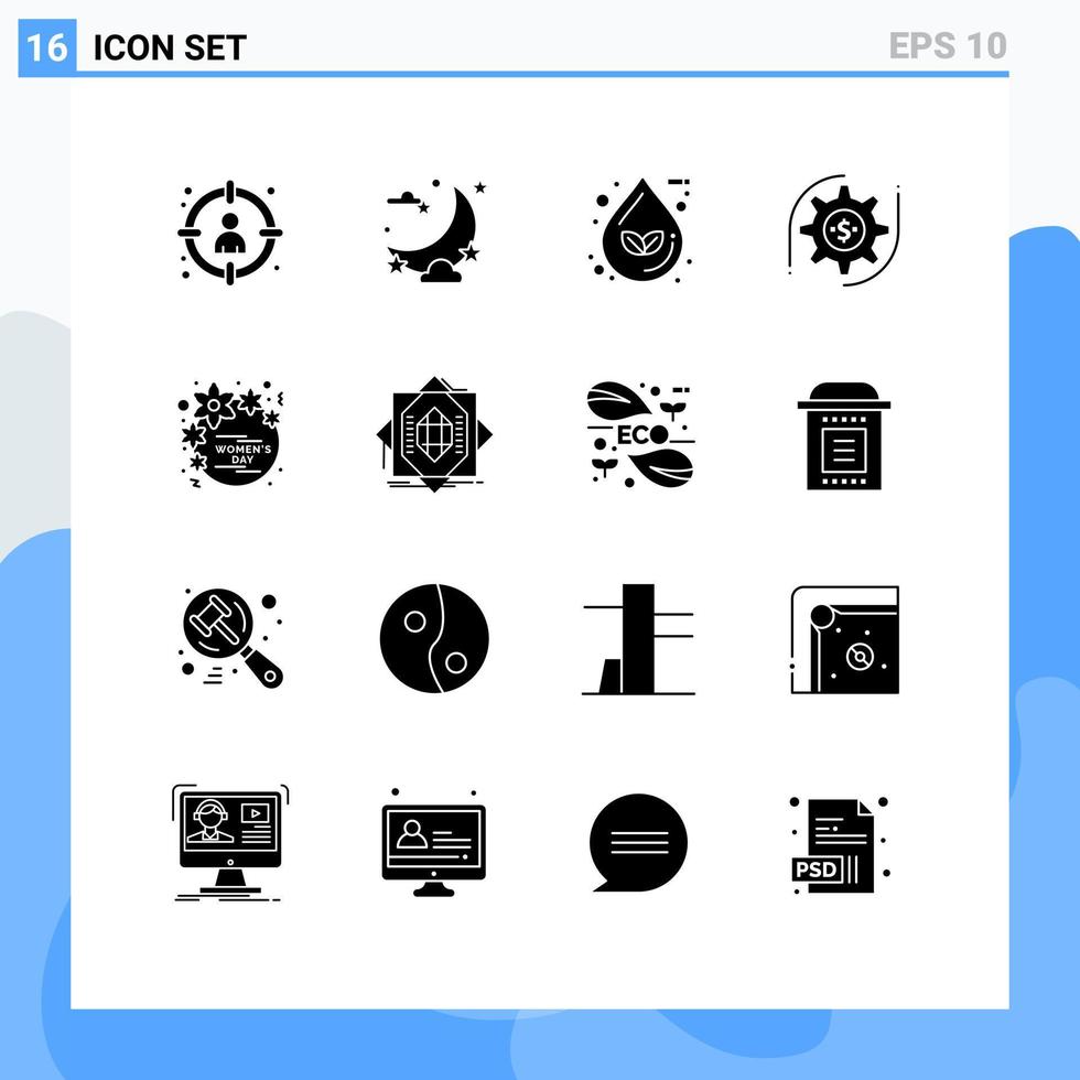 16 kreativ ikoner modern tecken och symboler av pengar miljö måne redskap ekologi redigerbar vektor design element