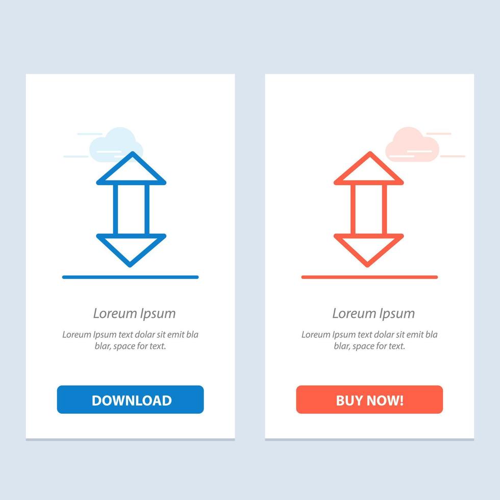 pil pilar upp ner blå och röd ladda ner och köpa nu webb widget kort mall vektor
