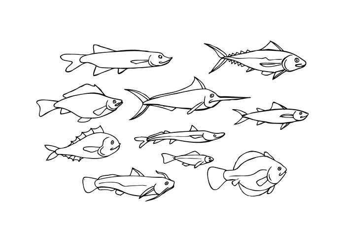 Gratis Fish Sketch Icon Vector