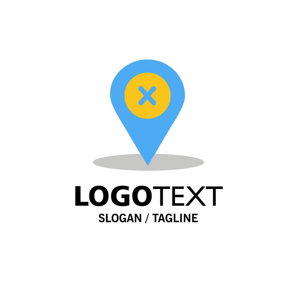 Standortnavigation Ort löschen Business Logo Vorlage flache Farbe vektor