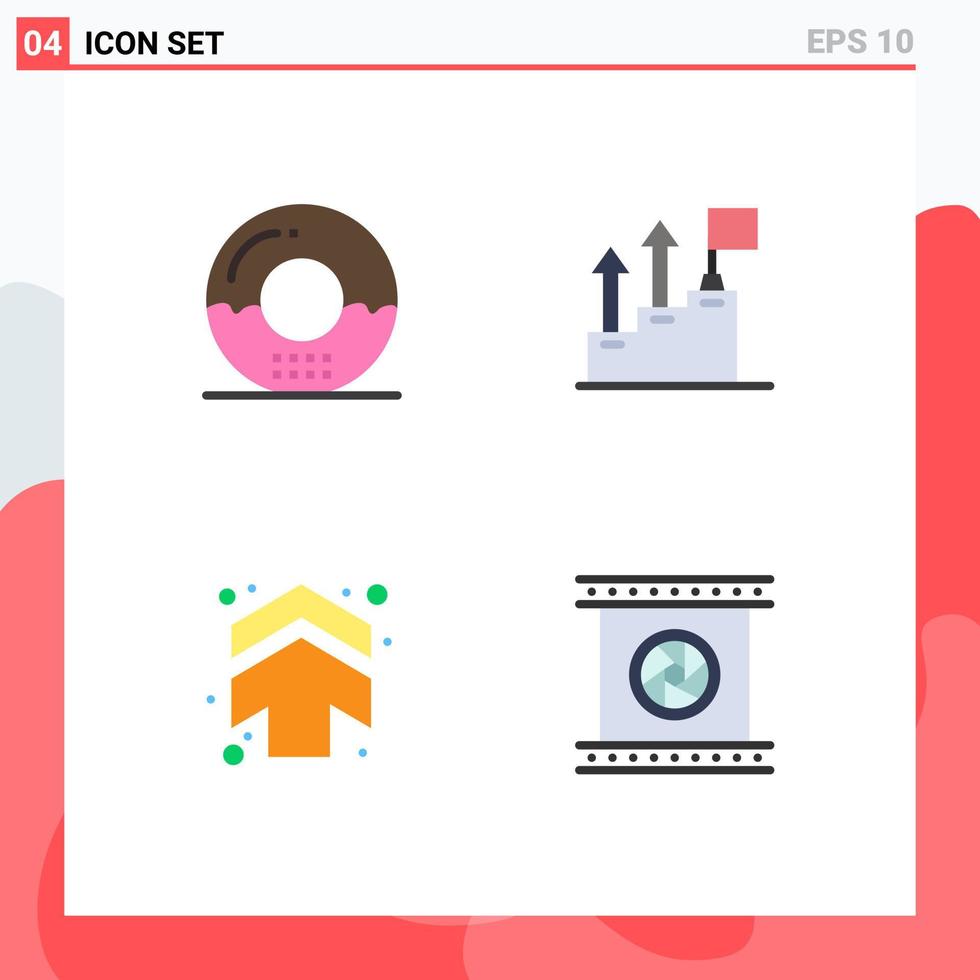 4 universell platt ikoner uppsättning för webb och mobil tillämpningar matlagning uppdrag mat företag pilar redigerbar vektor design element
