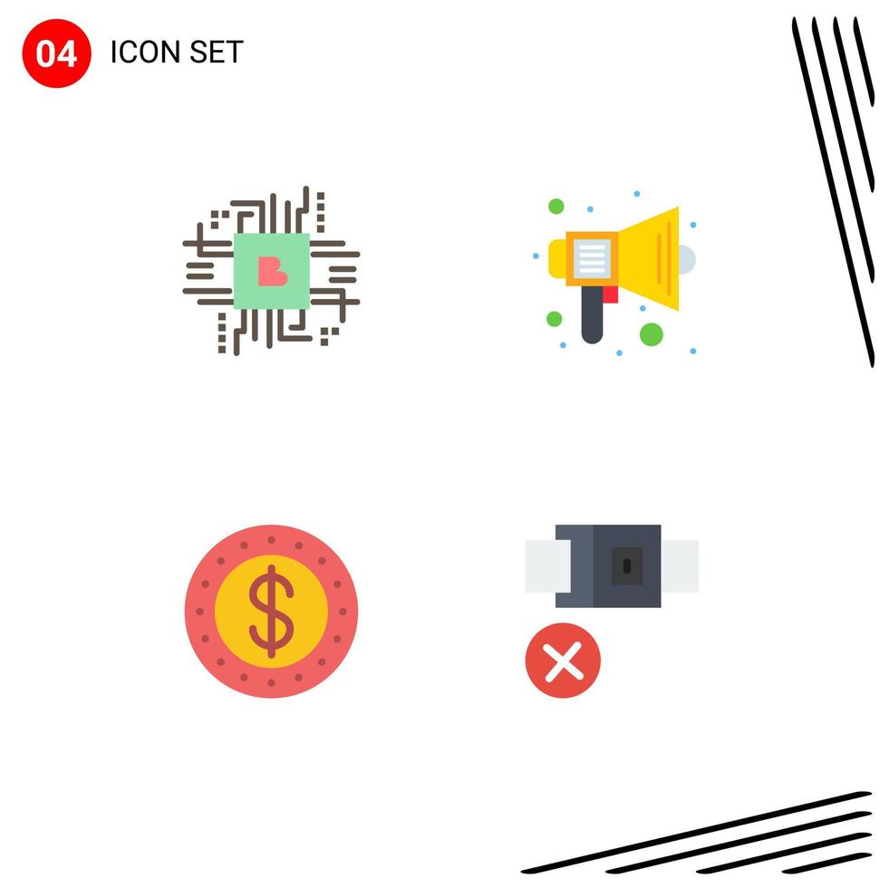 Stock Vector Icon Pack mit 4 Zeilenzeichen und Symbolen für Fintech-Industrie-Dollar-Fintech-Schulgeld editierbare Vektordesign-Elemente