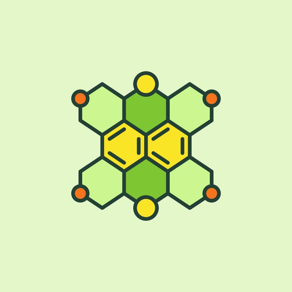 hexagonal molekyl strukturera vektor kemisk formel färgad ikon