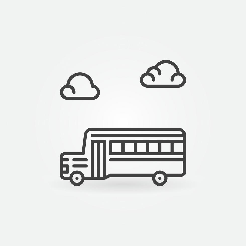 moln och skola buss översikt vektor begrepp ikon eller tecken