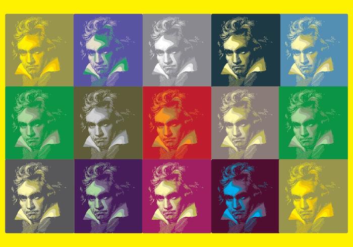 Beethoven Pop Art Bakgrund vektor