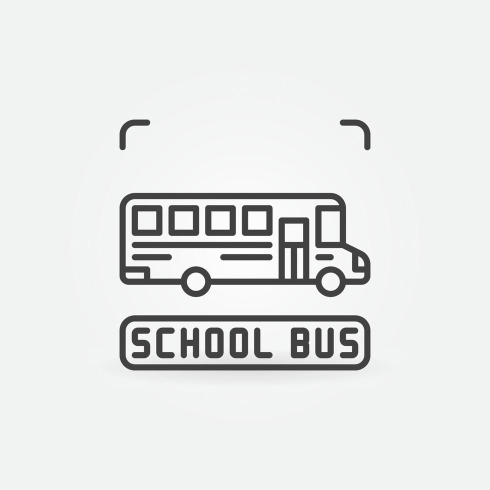 skola buss vektor tunn linje transport begrepp ikon