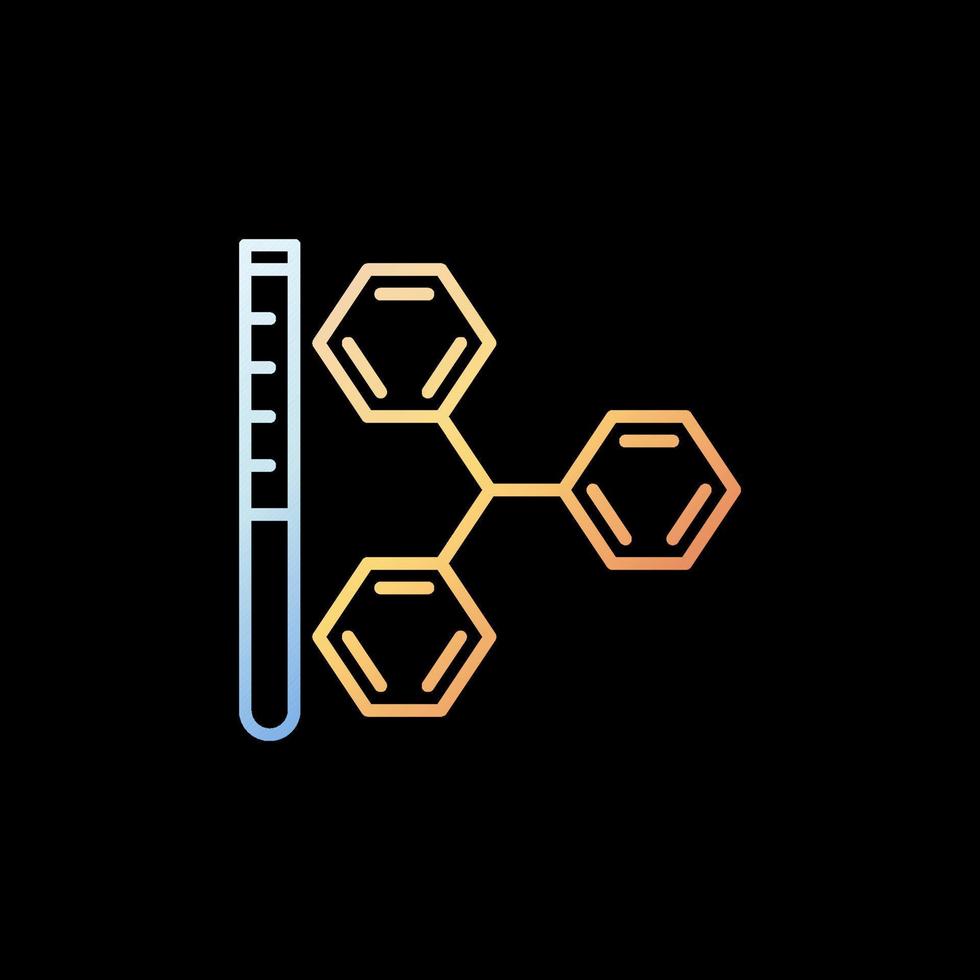 provrör med molekyl vektor kemisk formel färgrik linje ikon