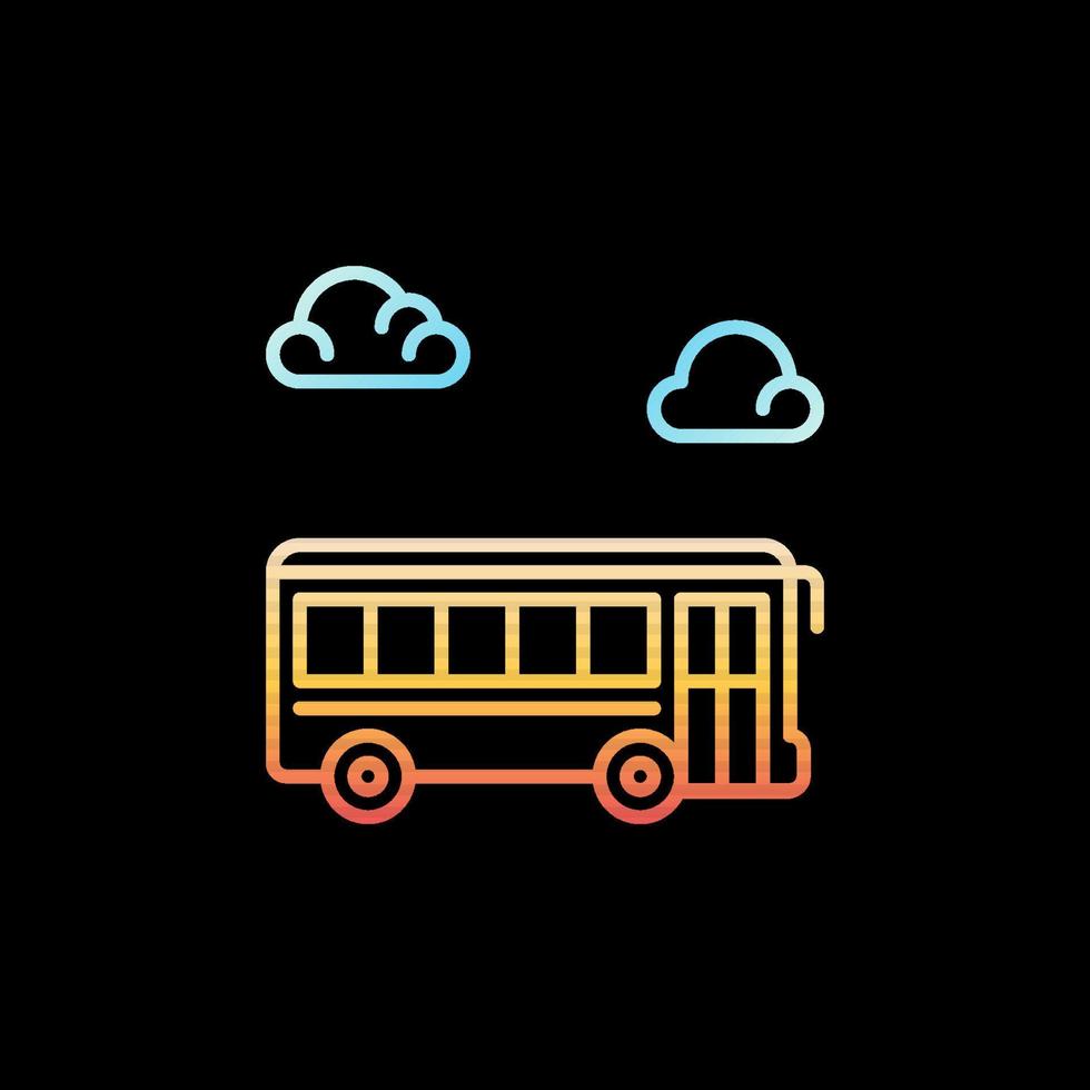 skola buss vektor begrepp översikt färgad ikon. sida se