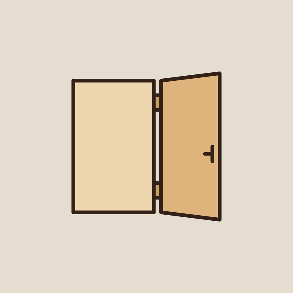 Geöffnete Tür Vektorkonzept farbiges einfaches Symbol oder Zeichen vektor