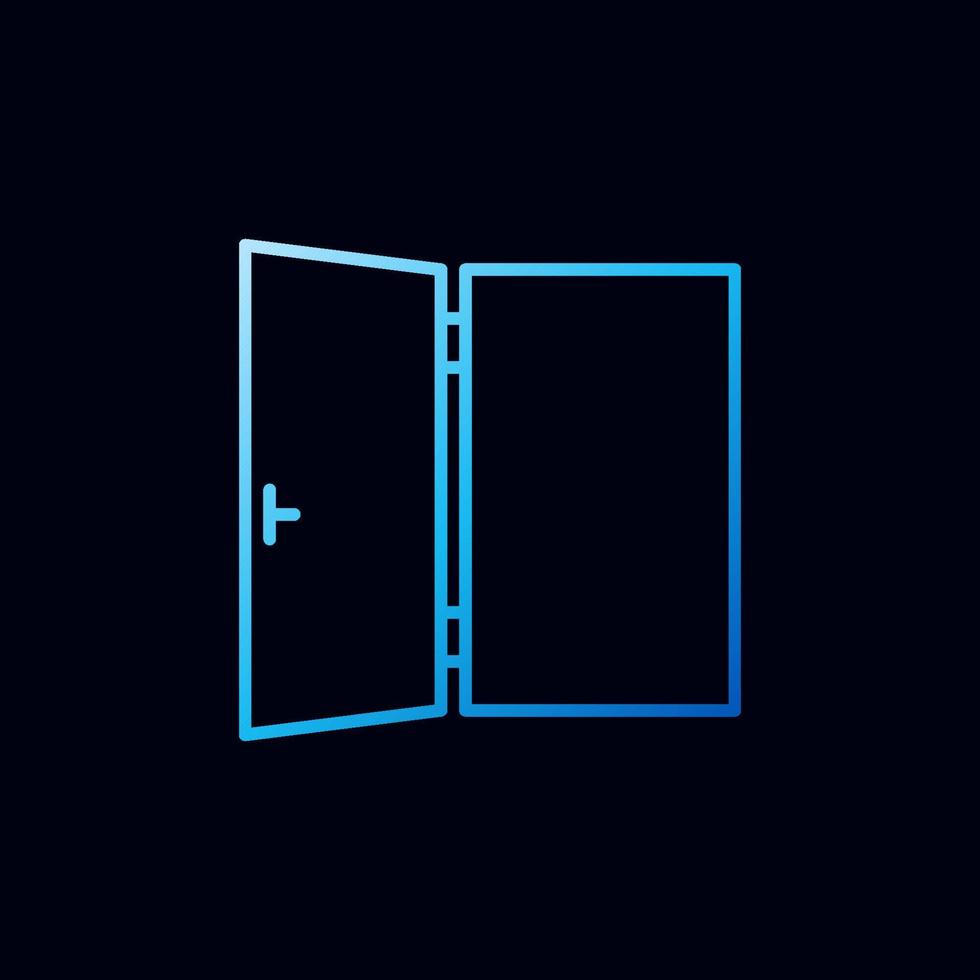 offene Tür Vektorkonzept bunte Linie Symbol oder Symbol vektor