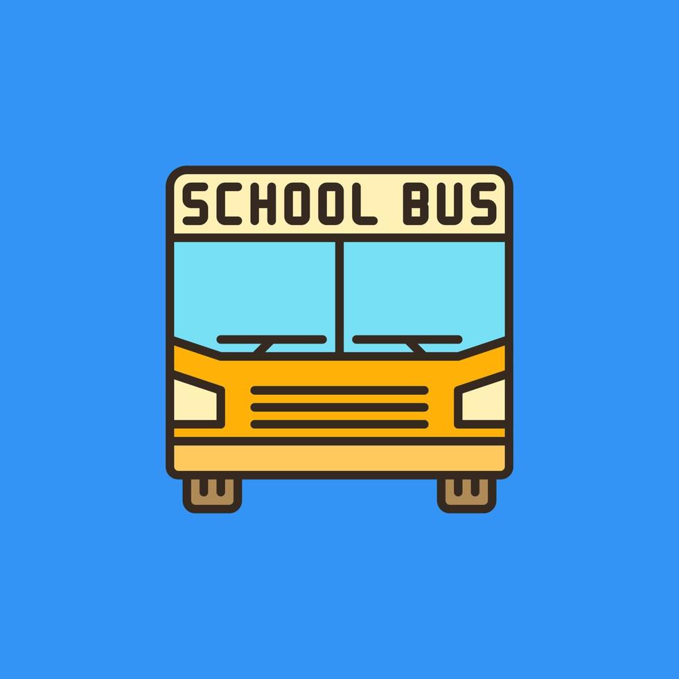 Schulbus Vektor Buskonzept minimal farbiges Symbol oder Zeichen
