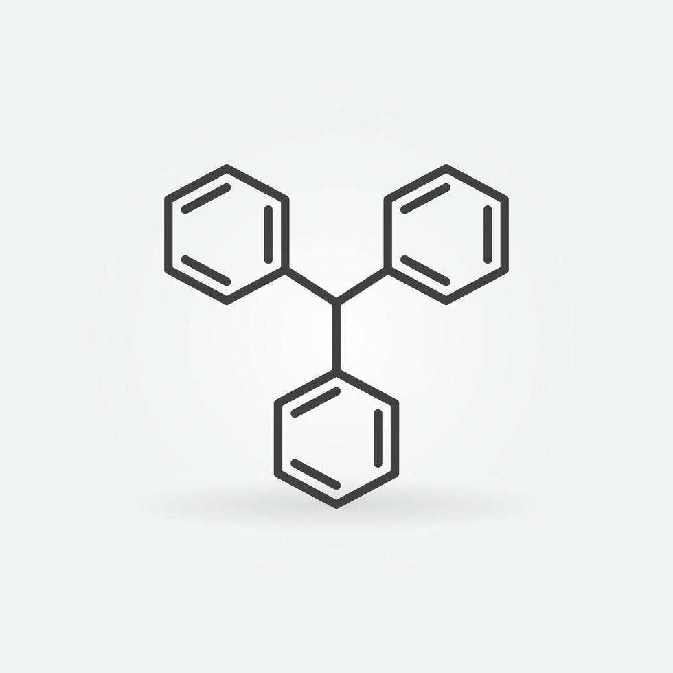 Chemisches Molekül mit drei Sechsecken Vektor Chemie Konzept Symbol Leitung