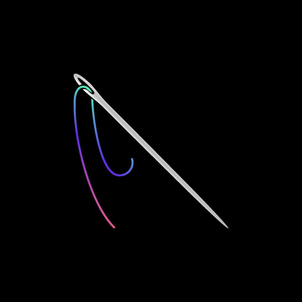 tråd och nål vektor färgad ikon - handarbete begrepp logotyp element