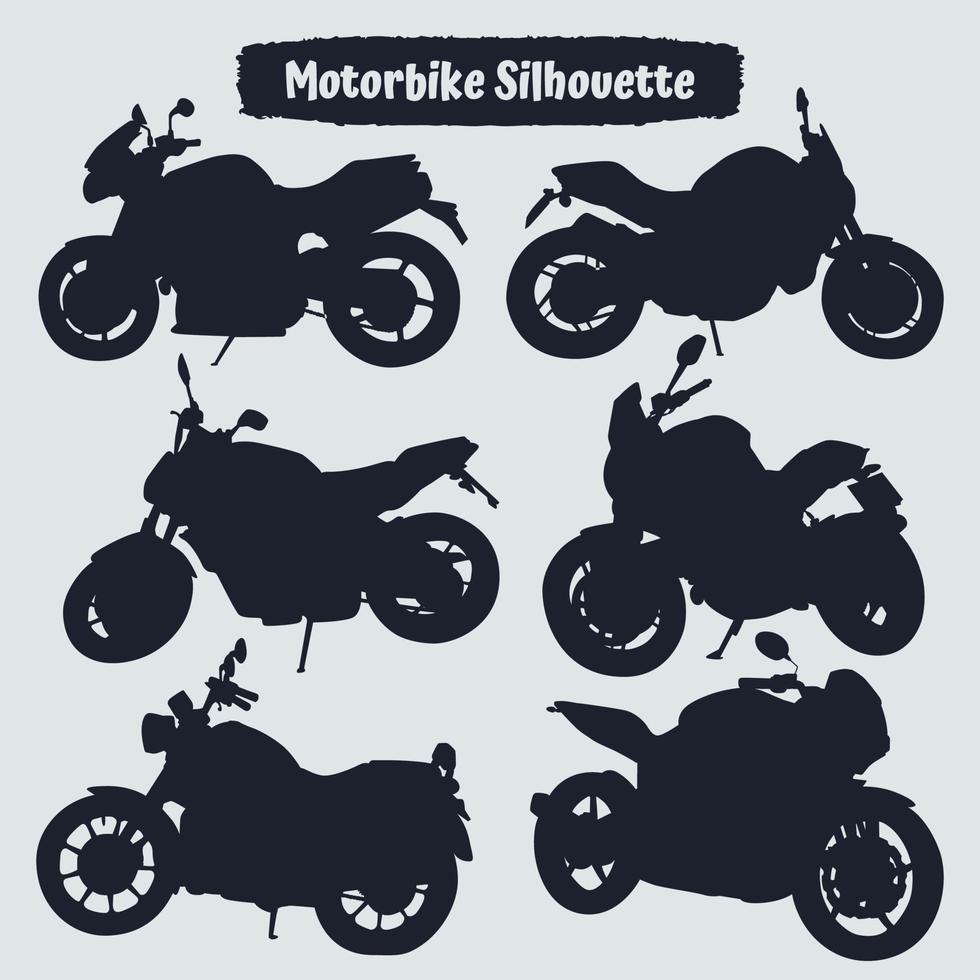 Sammlung moderner Motorrad-Silhouetten-Vektor vektor