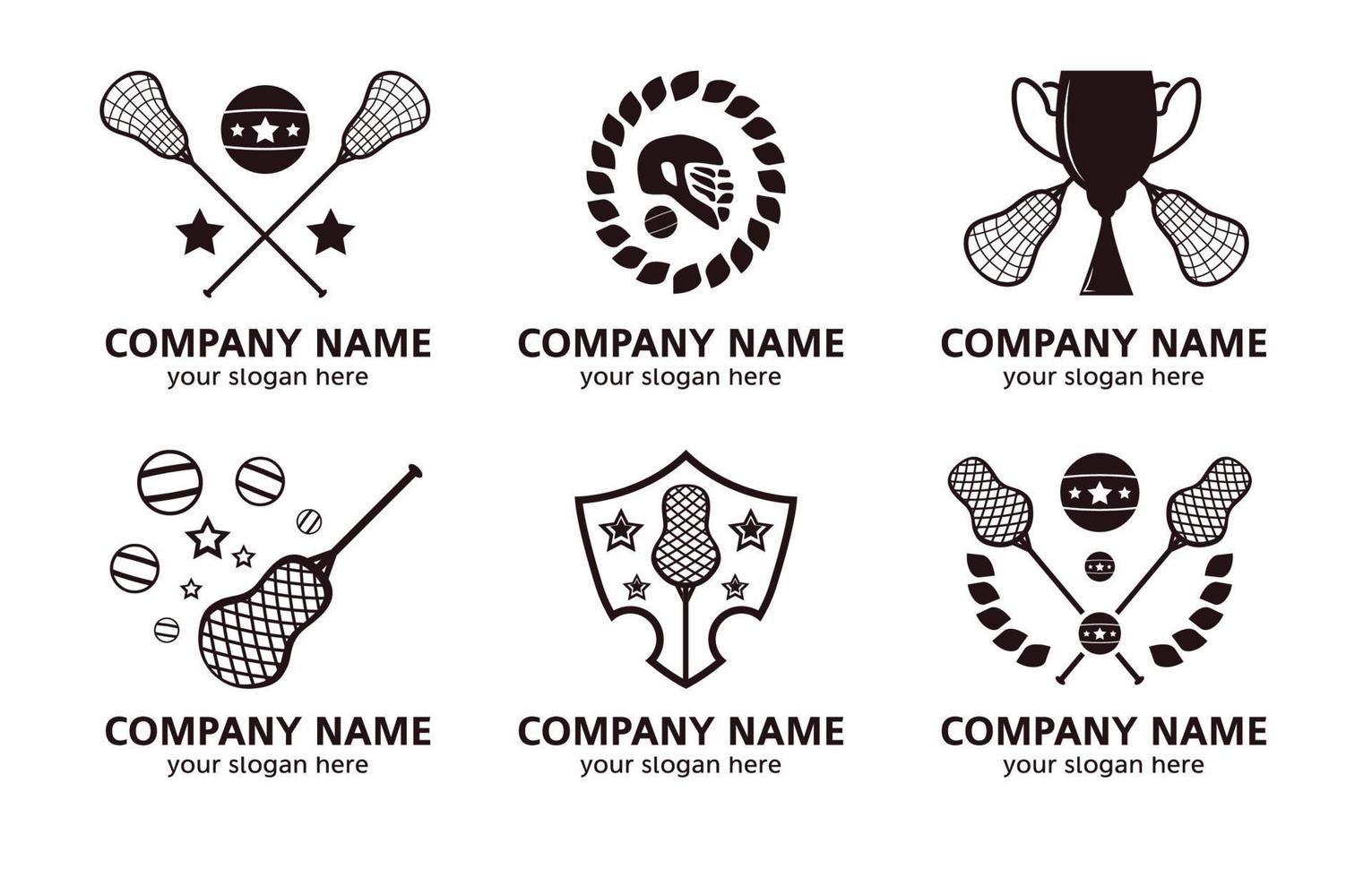 uppsättning av lacrosse sport logotyp vektor