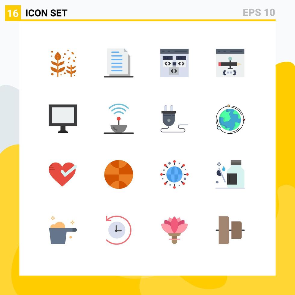 16 universelle flache Farben für Web- und mobile Anwendungen Bildschirm Computerdateien Entwicklung Codierung editierbares Paket kreativer Vektordesign-Elemente vektor