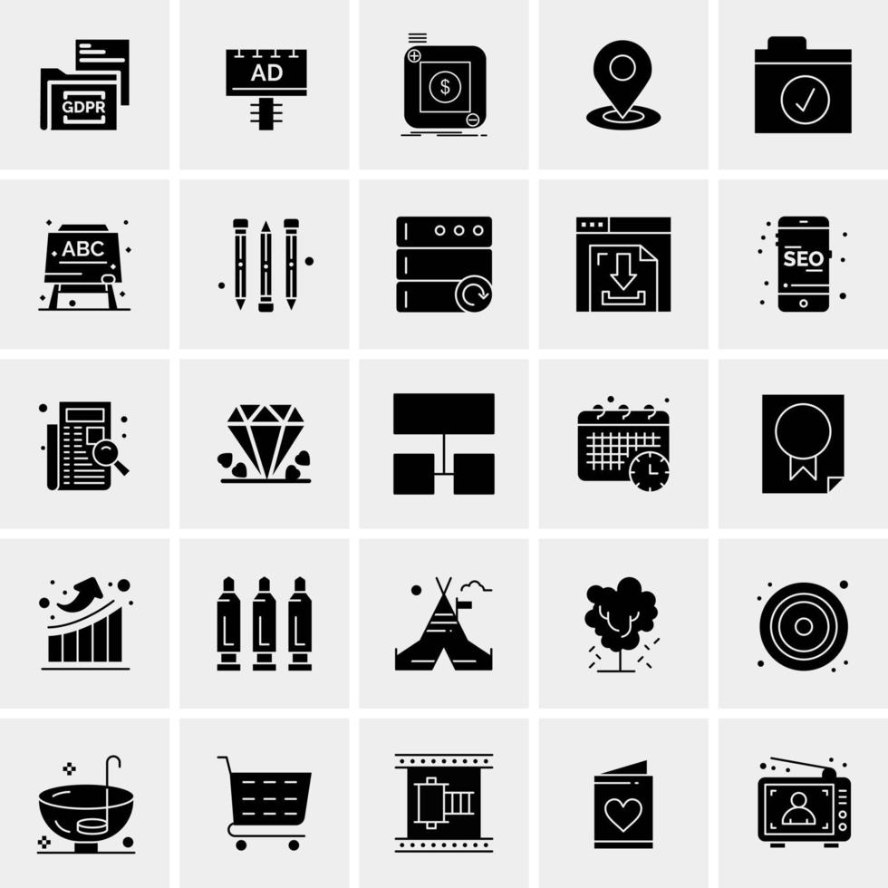 25 universelle Business-Icons Vektor kreative Icon-Illustration zur Verwendung in Web- und Mobilprojekten