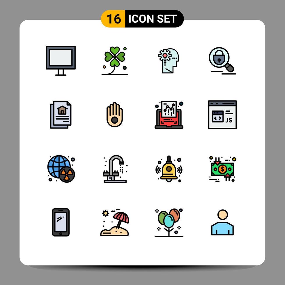 modern uppsättning av 16 platt Färg fylld rader pictograph av internet forskning tur- Sök information redigerbar kreativ vektor design element