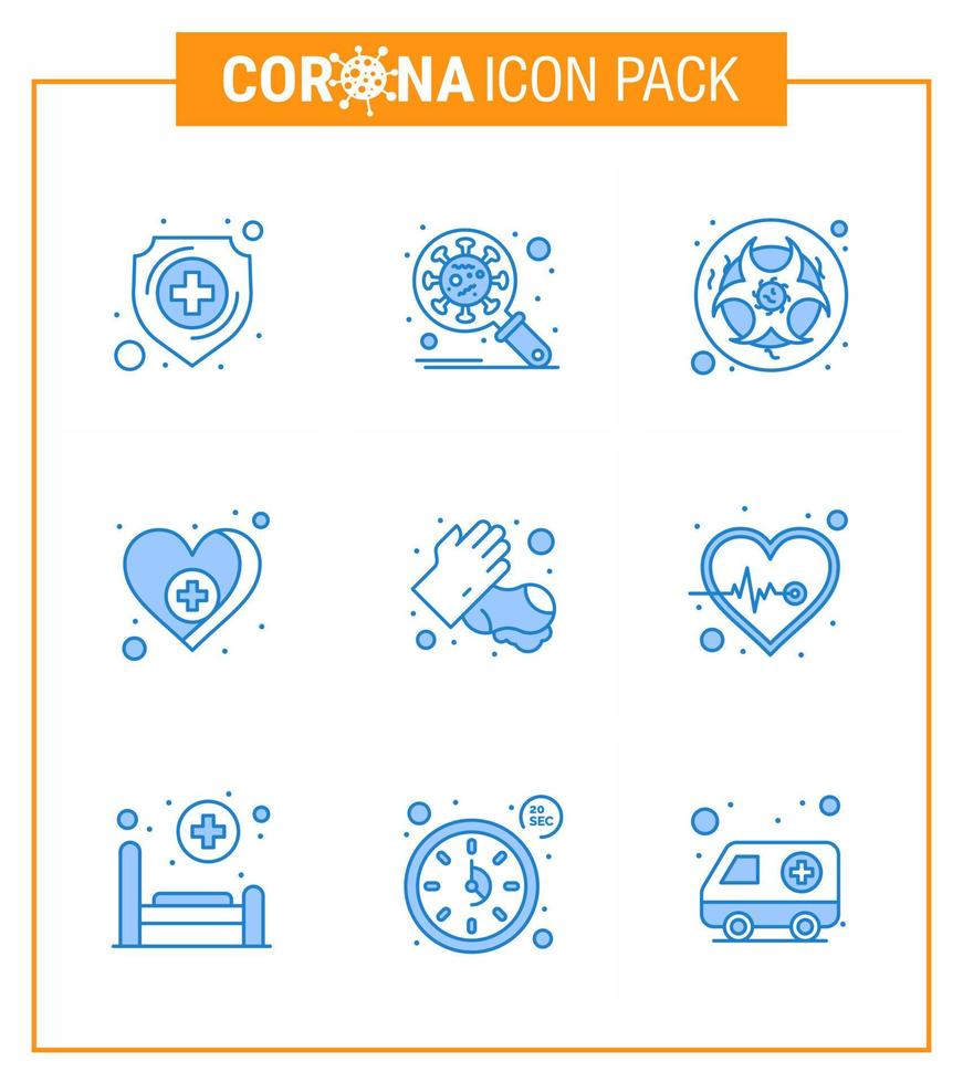 Das blaue Symbol für Coronavirus 9 zum Thema Koronaepidemie enthält Symbole wie Care Love Virus Heart Science Virales Coronavirus 2019nov Disease Vector Design Elements