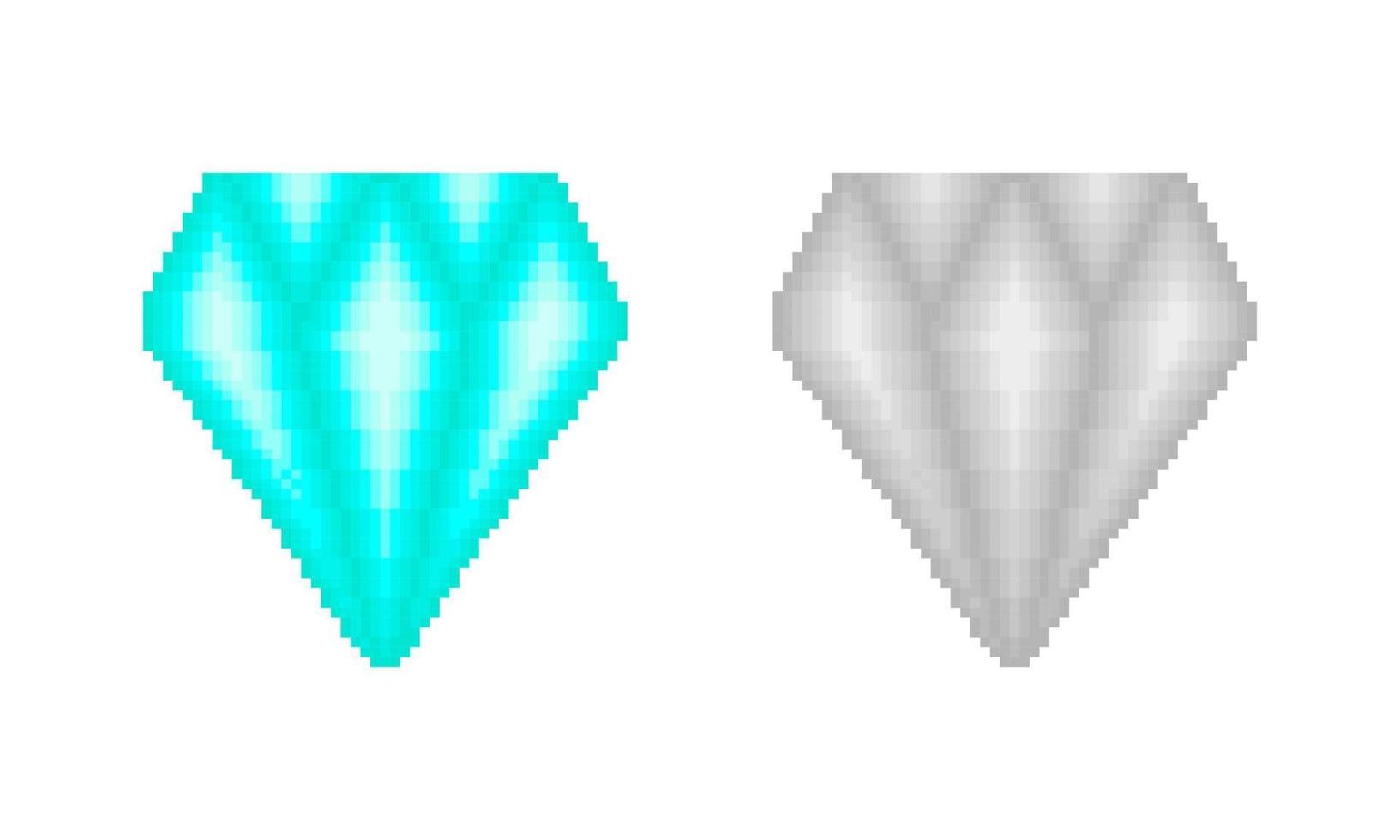 diamant illustration i pixel stil vektor