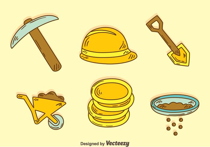 Handdragen Gold Rush Element Vector