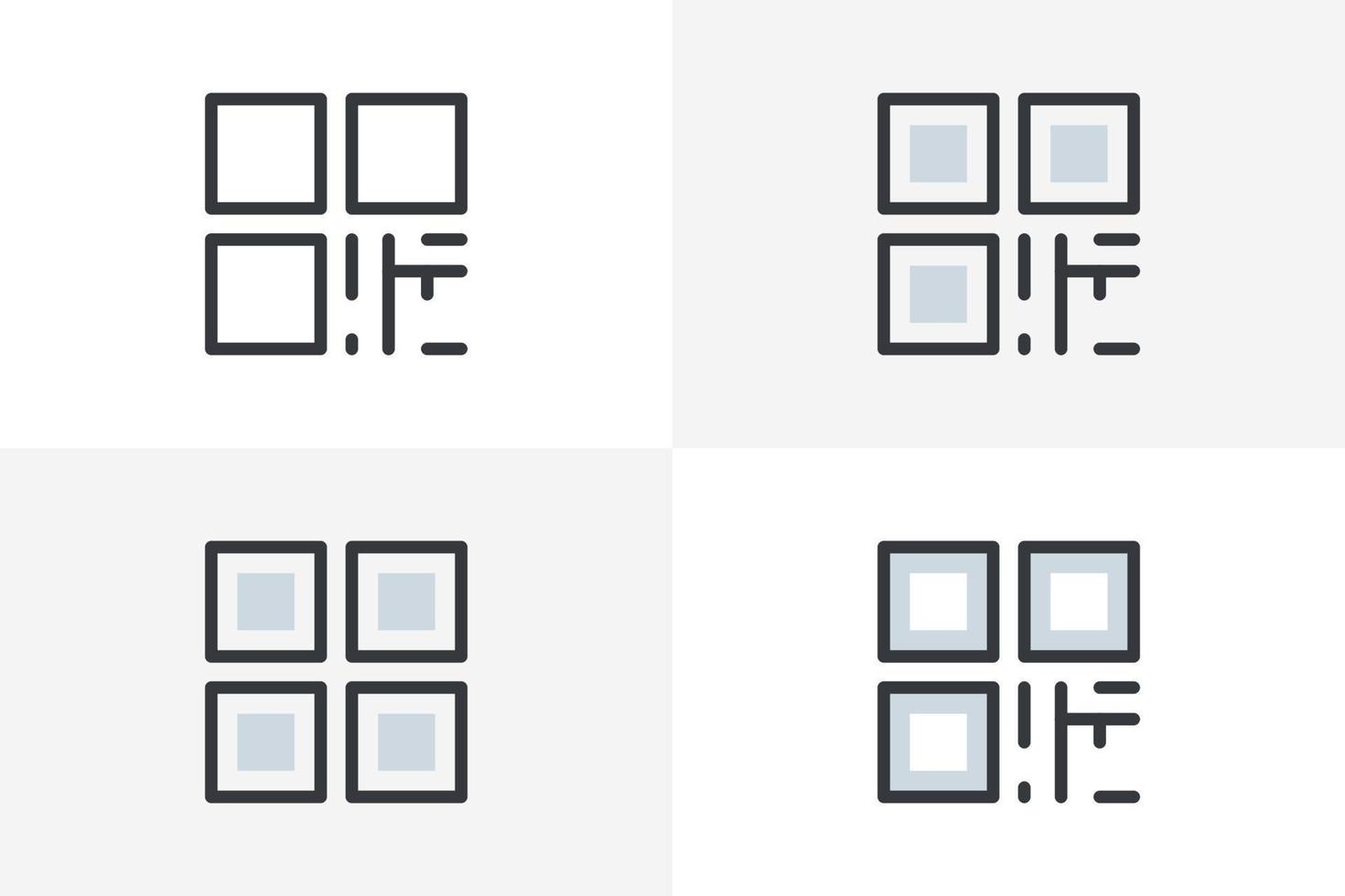 QR-Code-Set-Icon-Vektor. QR-Codebündel-Zeichenvektor lokalisiert auf weißem Hintergrund vektor