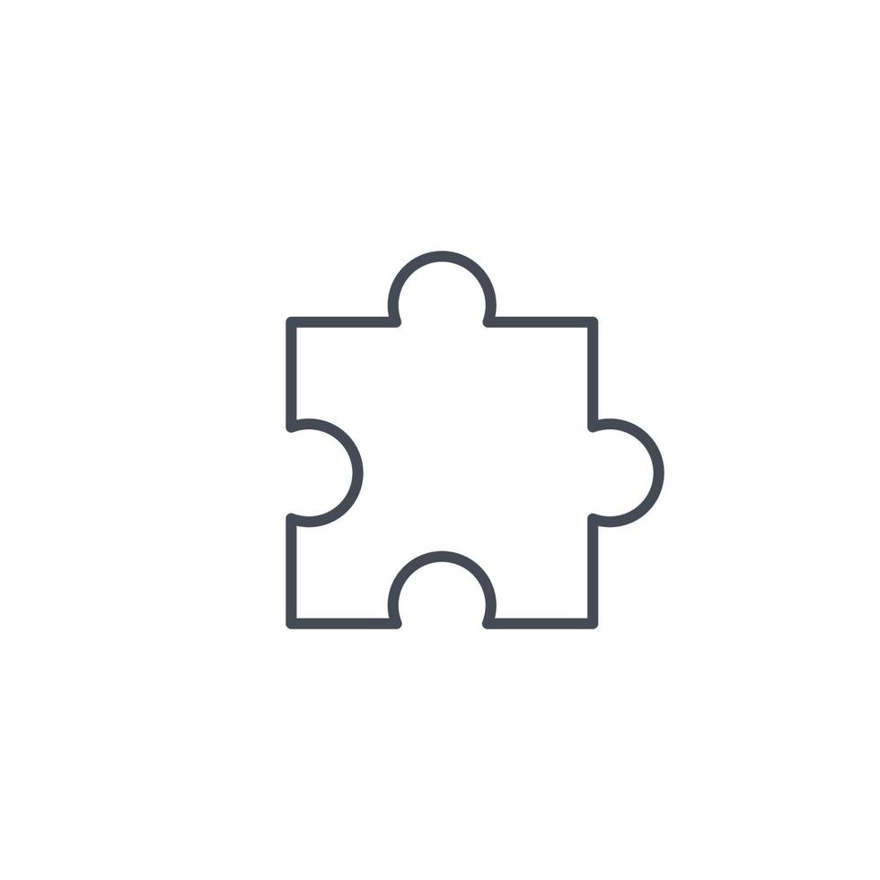 Puzzle-Icon-Vektor. Stücklinie Symbolvektor isoliert auf weißem Hintergrund vektor