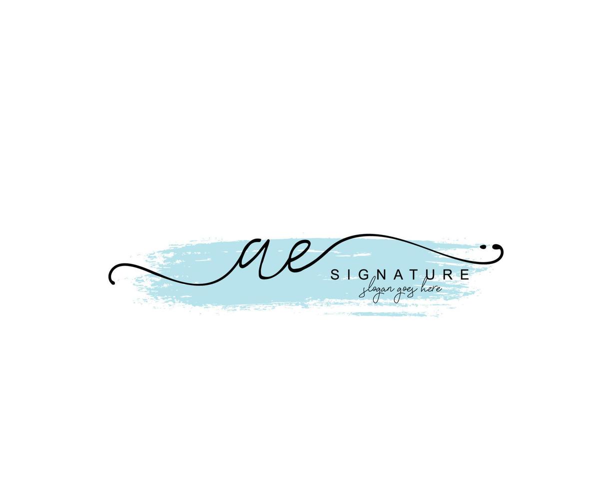 anfängliches ae-schönheitsmonogramm und elegantes logo-design, handschriftliches logo der ersten unterschrift, hochzeit, mode, blumen und botanik mit kreativer vorlage. vektor