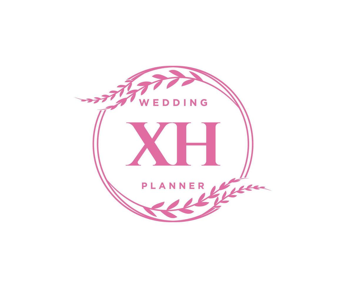 xh initialen brief hochzeitsmonogramm logos sammlung, handgezeichnete moderne minimalistische und florale vorlagen für einladungskarten, save the date, elegante identität für restaurant, boutique, café im vektor