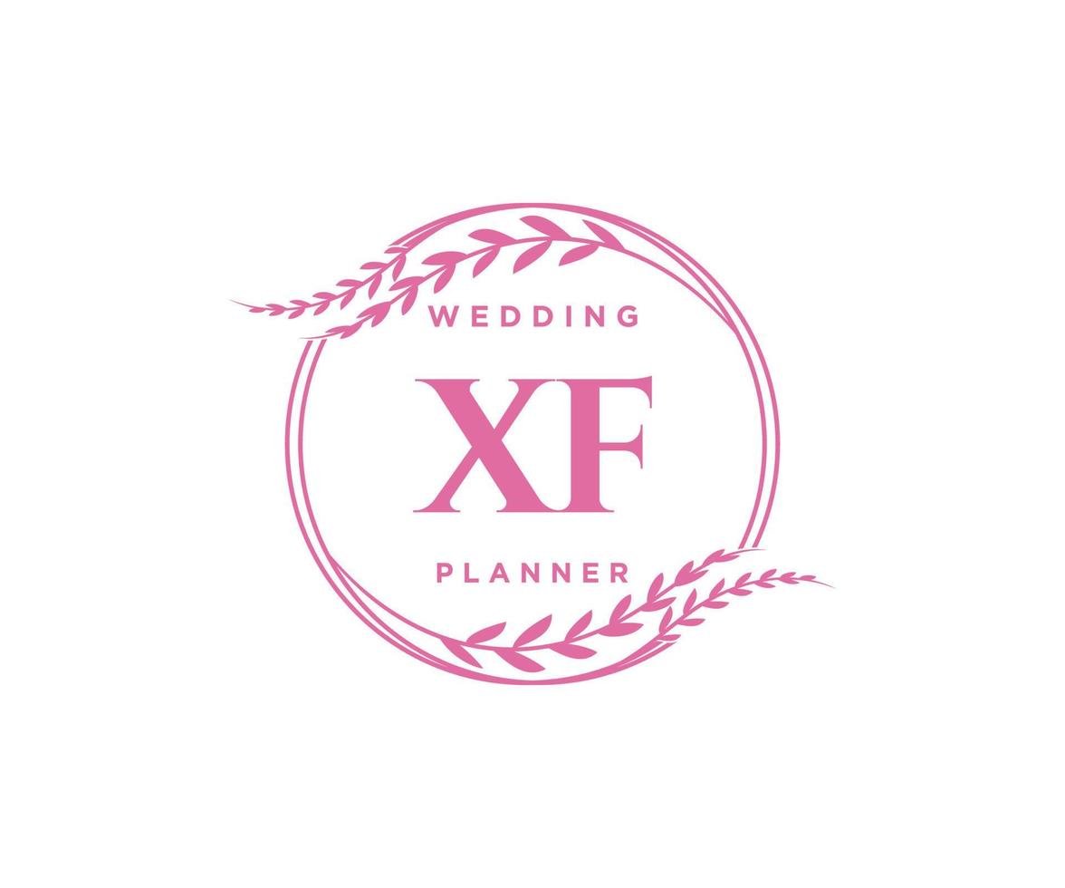 xf initials brief hochzeitsmonogramm logos sammlung, handgezeichnete moderne minimalistische und florale vorlagen für einladungskarten, save the date, elegante identität für restaurant, boutique, café im vektor