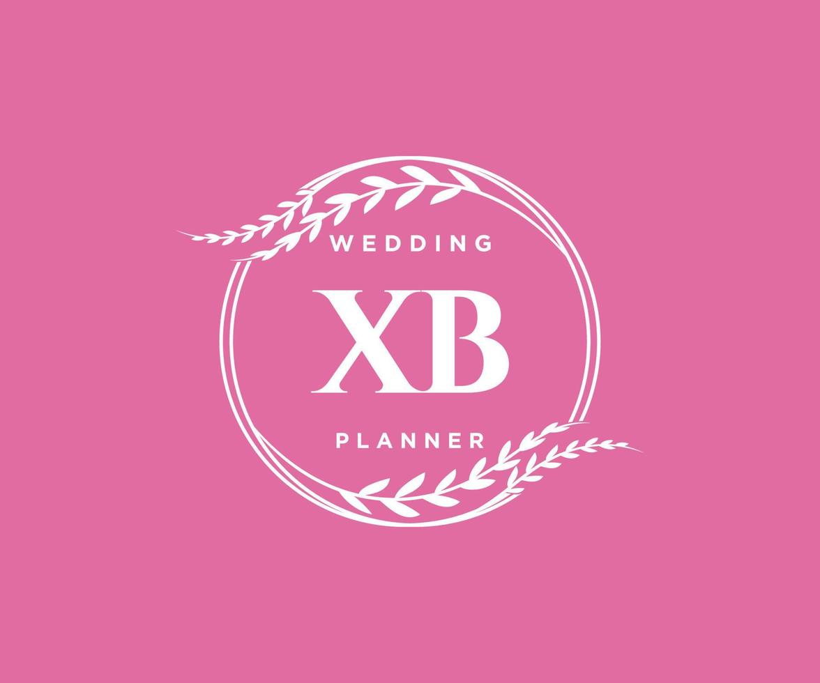 xb initialer brev bröllop monogram logotyper samling, hand dragen modern minimalistisk och blommig mallar för inbjudan kort, spara de datum, elegant identitet för restaurang, boutique, Kafé i vektor